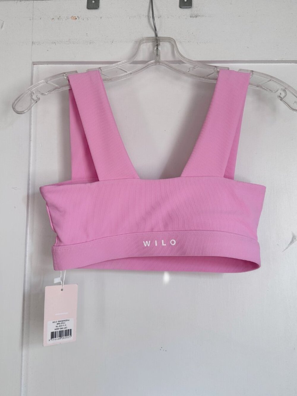 WILO Rib Bandeau Sports Bra Pink Size S NWT Australian Activewear - Picture 3 of 10